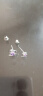 KASIYU2024新款四叶草耳钉女镶钻心形五瓣花朵小樱花送女友生日礼物 E-182心型紫钻 一对 实拍图