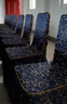 芊思曼（qiansiman） 定做酒店饭店餐厅椅子套连体餐桌座椅套婚庆宴会凳子套罩布艺 藏青金枝玉叶（木头椅子） 实拍图