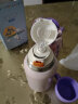 史努比（SNOOPY）儿童保温杯带吸管316不锈钢学生大容量便携带杯套直饮水杯500ML紫 晒单实拍图
