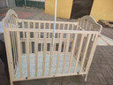 贝多美（beedome）婴儿床多功能bb宝宝床实木无漆摇篮新生儿可移动婴儿拼接大床 实木床+蚊帐+玛卡龙五件套 双层小床(105X60）0-8岁可加长 实拍图