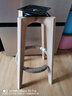美勒思 吧台椅   实木吧椅酒吧椅子 复古高脚椅前台椅 旋转吧椅子 灰色麻布配原木腿 实拍图
