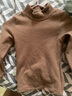 小素材 女童t恤宝宝外出打底衫儿童长袖秋衣高领上衣中领春秋装男冬季 暖棕色 80 实拍图