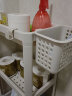 唐易浴室置物架厨房洗手间多层收纳架厕所卫生间神器落地式塑料储物架 白色三层（带收纳篮）+移动滑轮 实拍图