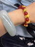 蒂蔻（Tico）生日礼物本命年生肖蛇足金五福蛇黄金转运珠手链女红玛瑙手串金蛇 实拍图