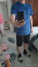 FNMM运动套装男短袖夏季休闲两件套健身服大码宽松短裤t恤跑步速干衣 蓝衣黑裤 XXXL（140-160斤） 实拍图