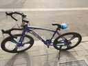 EG7公路自行车男山地车越野碟刹成人变速死飞单车弯把公路赛车女学生 26寸27速至尊一体轮蓝黑色 默认充气胎，升级实心胎联系客服 实拍图
