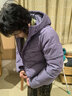 361度暖FUFU连帽羽绒服男冬季新款御寒防钻绒保暖羽绒服运动外套 【女款】灰紫色【4306】 M 实拍图