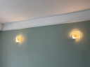 炬胜 北欧温馨卧室创意床头led壁灯艺术书房过道简约客厅背景墙装饰灯 方形白色-12W暖光 实拍图