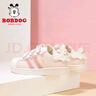巴布豆（BOBDOG）童鞋女童低帮板鞋春秋款儿童运动鞋 101533153 乳白/嫩粉30 实拍图