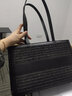 INJOYLIFE草编包女夏大容量托特包小众质感单肩包新款法式编织包 黑色 实拍图