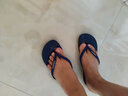 黑玛（Hotmarzz）人字拖女防滑防臭2024印花情侣款拖鞋女士夏季防滑夹脚沙滩拖鞋 0764-深蓝色 40 (259mm) 实拍图