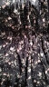 金菊春夏新款桑蚕丝半身裙植物花卉印花中长款双层女式半截裙 黑底红花 F(165/88A) 晒单实拍图