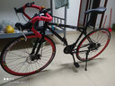 EG7弯把破风公路山地车自行车成人超轻26寸变速死飞单车男女学生 顶配40刀-黑红色 实拍图
