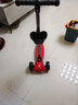 滑板车儿童新款2-6-8-12岁折叠音乐闪光升降三轮四轮男女孩滑滑车 折叠款 中国红+4厘米悍马轮+音乐跑马灯 实拍图
