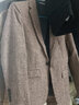 皮尔卡丹 西服男春秋新款帅气修身单西春季外套男士休闲小西装韩版千鸟格 A206卡其 M (90-105斤) 实拍图