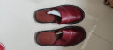 熙慕莱 牛皮拖鞋男凉拖鞋女拖鞋真皮情侣包头家居春秋冬季防滑 酒红色(女鞋) 35-36 码【25】 实拍图