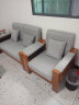 公熊（GXIONG） 公熊家具 沙发实木沙发客厅北欧实木木质沙发实木沙发小户型沙发 胡桃色（灰色布套） 1+2+3+长茶几+方几 实拍图