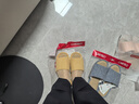 卡帝乐鳄鱼（CARTELO）亚麻拖鞋女士秋冬季居家室内低音防臭地板凉拖 XH103 黄色 39-40 实拍图