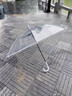 长弯柄半自动透明伞360度全景透明雨伞男女生网红直杆简约防风伞 白色直柄（1米直径）透明边 16骨 实拍图