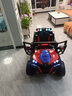 小嘎子儿童电动车四轮可坐儿童电动可坐人玩具车可坐人 至尊蓝|皮座+加大电瓶+四驱+软胎 实拍图