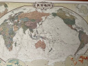 欧式复古地图：中国+世界地图挂图（1.5米*1.1米 仿古地图装饰画挂画 仿红木挂杆 套装2张） 实拍图