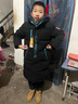 雪中飞（SNOWFLYING）【加厚】童装儿童羽绒服男童中大童女童长款过膝保暖连帽外套 黑色 150 实拍图