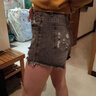牛仔短裤女破洞夏天外穿春夏秋冬季休闲高腰百搭女士个性学生宽松阔腿热裤子 灰色 S 实拍图