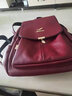 玫瑰袋鼠品牌轻奢旅游双肩包包女2026七夕时尚百搭真皮女士背包牛皮软 酒红色 实拍图