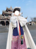 艾诺黛斗篷冬季汉服女成人古装白色加绒加厚披风外套中长款纳兰词刺绣 米白色斗篷 有毛领 加绒 实拍图
