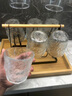 天喜（TIANXI）玻璃杯日式水杯加厚冰川杯ins威士忌酒杯啤酒杯果汁牛奶咖啡杯 冰川杯矮款六只装+杯架+茶盘 实拍图