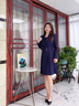 晨芙职业西装连衣裙女秋冬通勤气质正装百褶裙美容珠宝店小个子工作服 665藏青色 XL 建议110-120斤 实拍图