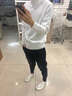 啄木鸟男士毛衣半高领秋冬季百搭修身针织打底衫纯黑色中领线衣潮流男装 (两件装)黑色+白色 XL 【120-135斤】 实拍图