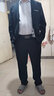 罗蒙 西服男士休闲西装男套装外套修身伴郎新郎结婚商务职业正装衣服 黑色单扣(上衣+裤子+衬衫+领带) 4XL /190【160-175斤】 实拍图