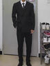 罗蒙（ROMON）西服套装男双排扣戗驳领商务休闲西装大码正装结婚新郎修身英伦风 黑色 两件套 送领带胸巾 2XL  (135-145斤内) 实拍图