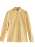 茵曼（INMAN）法式立领荷叶边泡泡袖衬衫衬衣18236304 大地黄-18438542 M 实拍图
