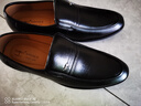 蜻蜓牌男士皮鞋正装鞋套脚透气商务休闲皮鞋男特大码中老年人爸爸鞋子男 黑色 45 实拍图