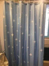 映容浴帘免打孔浴帘杆套装浴帘布防水浴室遮挡帘淋浴隔断帘卫生间窗帘 星星 伸缩杆70-120+浴帘100宽*180高+绑带 实拍图