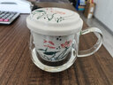美斯尼 玻璃茶杯茶水分离水杯陶瓷过滤内胆办公室茶杯茶具高硼硅泡茶杯 绿荷（380毫升） 实拍图