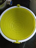 KOKUBO日本进口洗菜盆水果盘篮厨房沥水篮淘米盆双层旋转沥水篮 白绿L号 实拍图