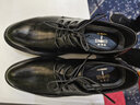 蜻蜓牌男士皮鞋新款商务正装休闲鞋英伦新郎结婚格子男内增高鞋结婚鞋 黑色 43 实拍图