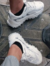 靖飒老爹鞋男夏季休闲鞋子男韩版潮流小白鞋厚底增高运动跑步百搭男鞋 9603-白色 42 实拍图