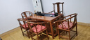 可渝家 茶桌椅组合实木功夫茶桌新中式茶几茶台桌阳台办公室多功能茶几 1.6M茶桌+1官帽椅4围椅 胡桃色 实拍图