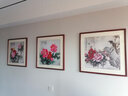 紫腾随轩新中式牡丹花开富贵装饰画客厅餐厅背景墙画卧室床头挂画壁画 图10 70*70cm红木色实木框 实拍图