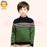 恒源祥100%羊毛衫男童高领毛衣中大童装加厚儿童针织打底衫 紫红 110 实拍图