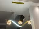 森顿 餐厅吊灯现代简约一字形餐桌灯北欧轻奢创意客厅led灯具组合套餐 金色100cm-三色变光 实拍图