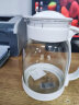 天喜（TIANXI）冷水壶大容量玻璃杯可过滤冷水壶耐热茶具啤酒花茶家用凉水杯 【升级加厚】白色2000ml 实拍图