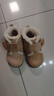 卡特兔童鞋儿童雪地靴男宝宝棉鞋加绒女童学步鞋毛毛鞋婴儿冬季机能鞋子 棕色 25 内长15.5cm  脚长14.3-14.9 实拍图