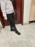 百思图冬商场新款英伦加绒骑士靴不过膝厚底女长筒靴MDC21DG3 黑色 35 实拍图