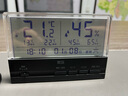 萱品车载时钟温度计夜光摆件车内温湿度计汽车车用时间显示器电子钟表 黑色温湿度计款 实拍图