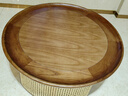 尤立实木藤编茶几日式圆形ins风格家用客厅简约小户型客厅榻榻米桌子 胡桃色 茶几台面直径80cm 实拍图